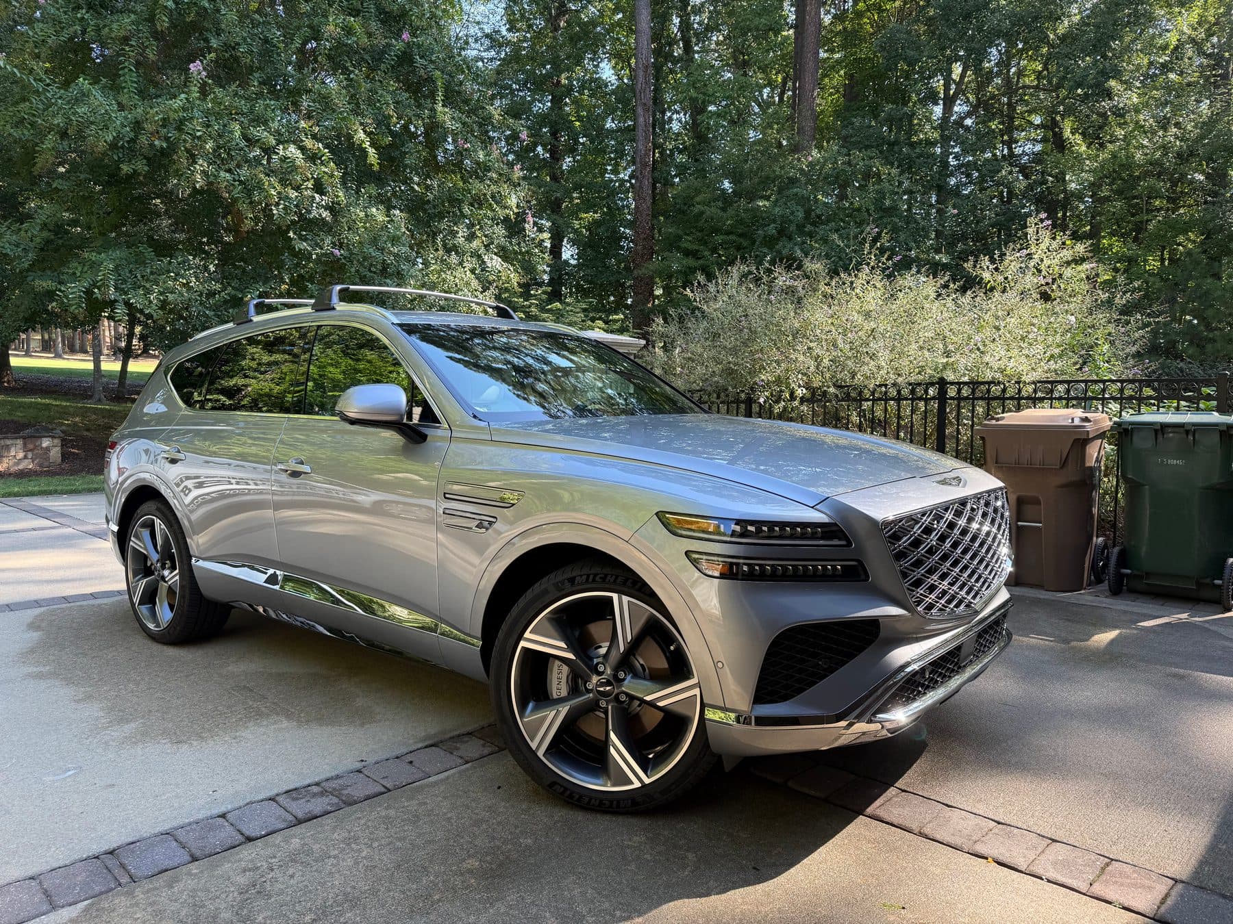 Silver Genesis GV80 after a full exterior detail in Raleigh