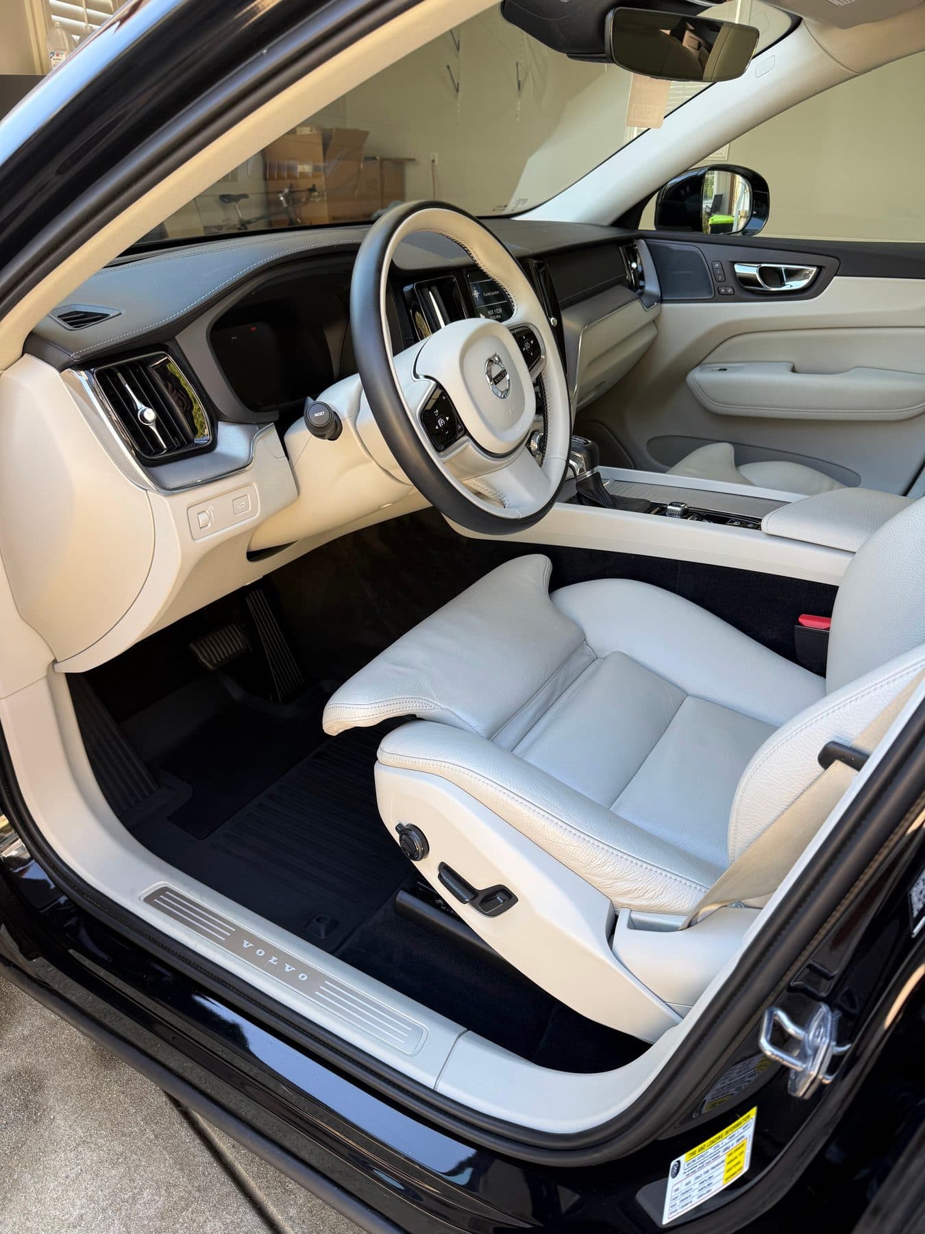Volvo XC60 blonde leather interior after a full interior detail